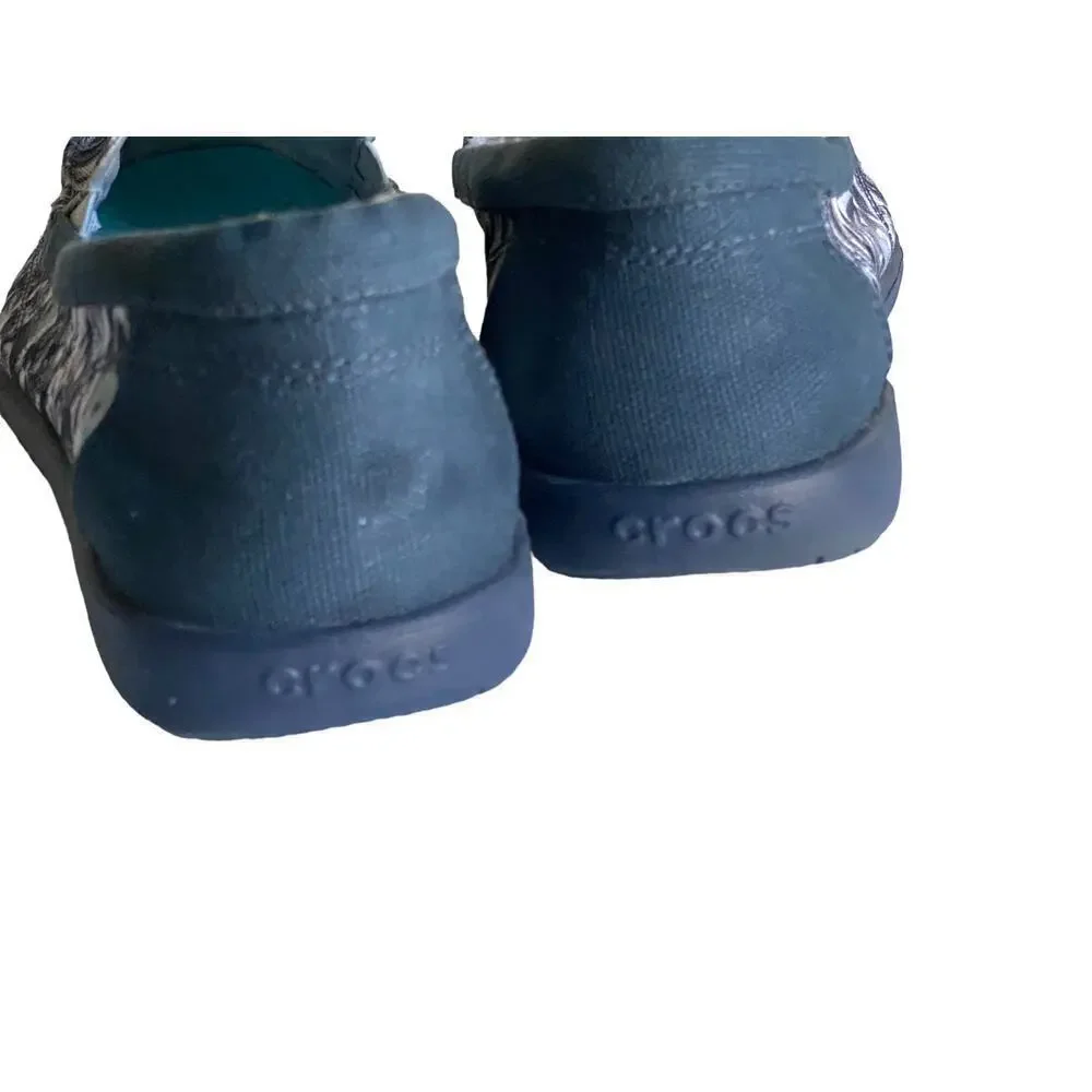 Crocs Slip Ons Floral Womens White Pink Blue US 11 Casual Comfy Walking Shoes